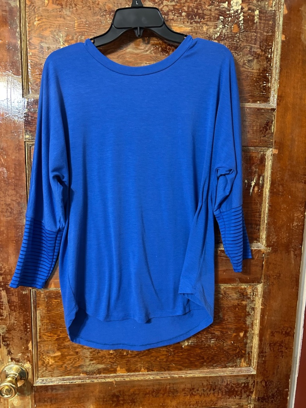 Casual Royal Blue Women's Boatneck Top